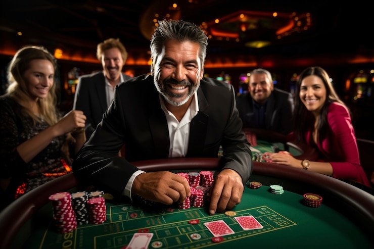 Tampilan meja Caribbean Stud Poker di platform pusaka189